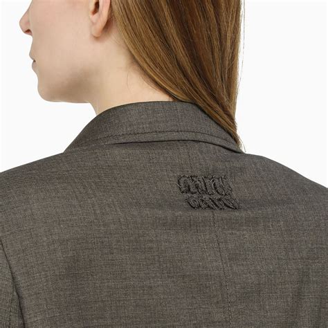 miu miu grey jacket|Luxury Women's Coats and Jackets .